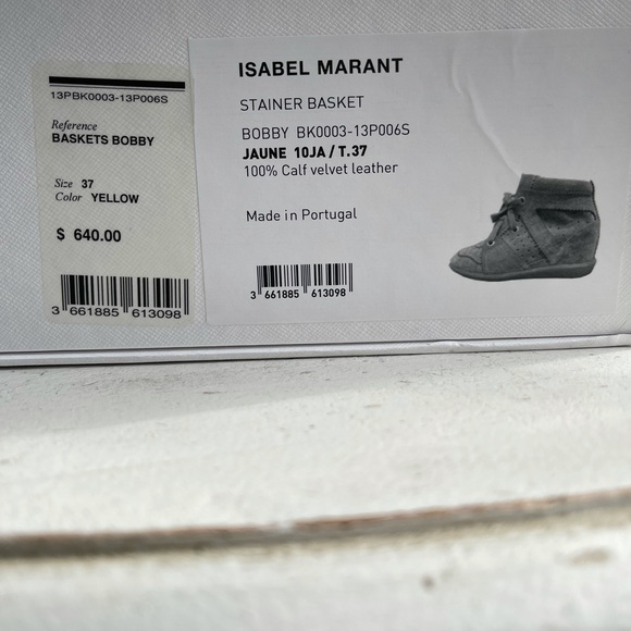 Isabel Marant Bobby platform sneaker in a rich yellow suede - Picture 8 of 8